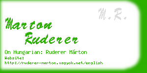 marton ruderer business card